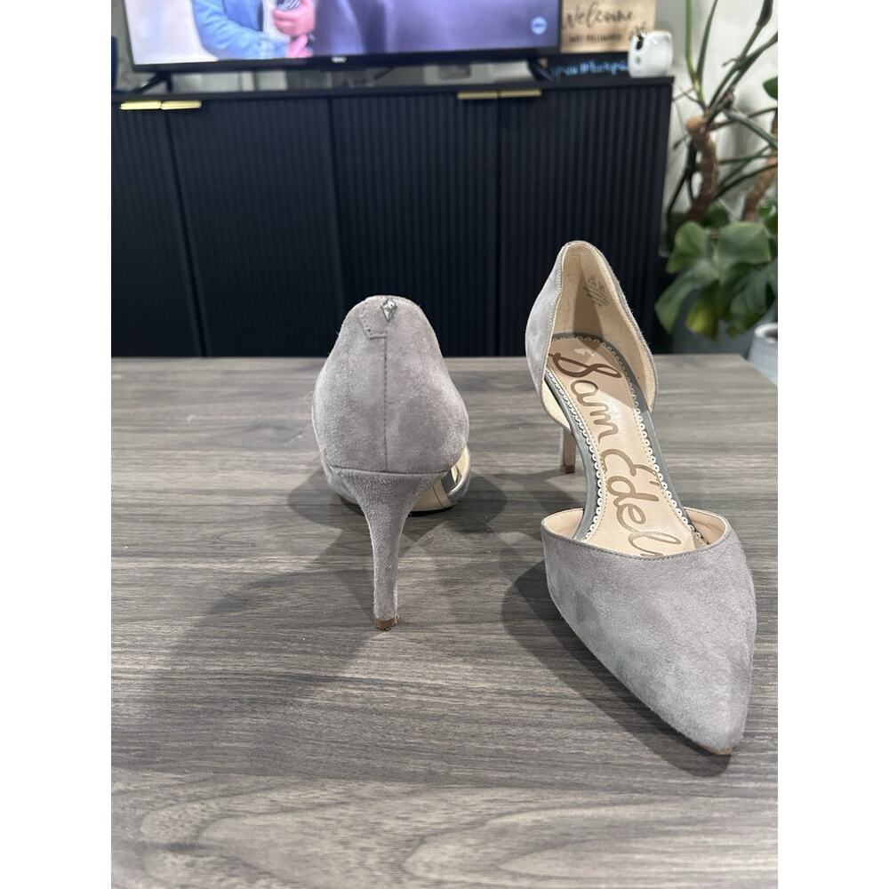 VGC Sam Edelman Delilah Women's 8.5M Grey Suede Leather High Heels - Picture 3 of 12